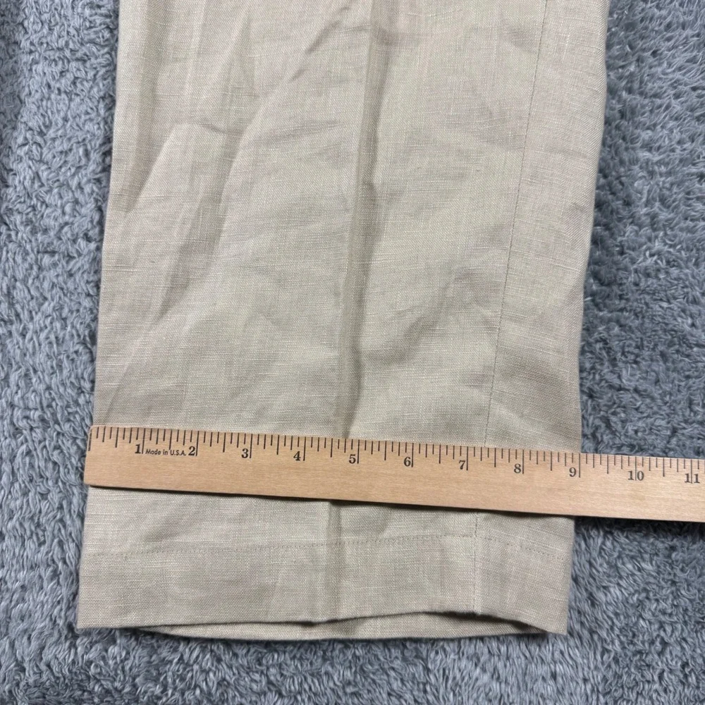 Brooks Brothers Dress Pants Mens 36x30 Beige 100% Linen Flat Front 346 Trousers